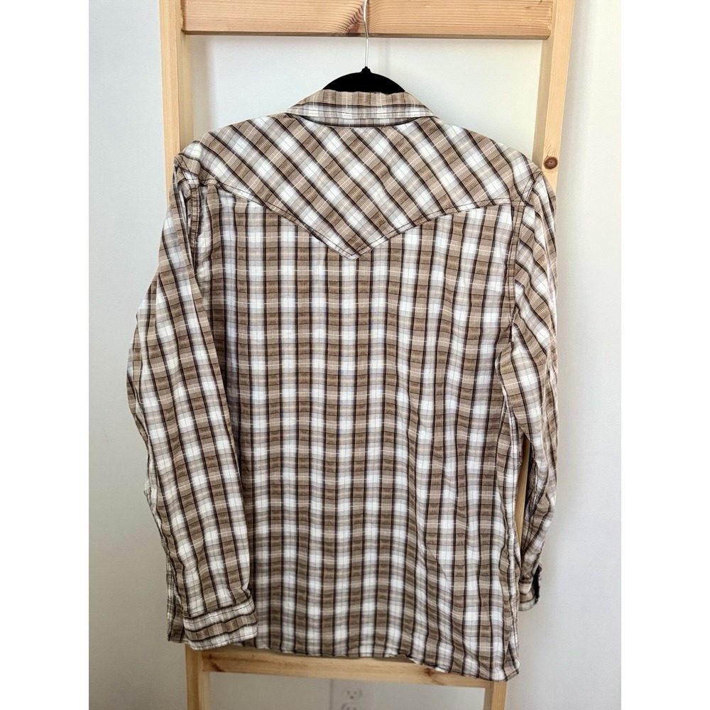 Cody James Mens Large Western Rodeo Shirt Pearl‎ Snaps Plaid Long Sleeve Brown - Picture 2 of 10